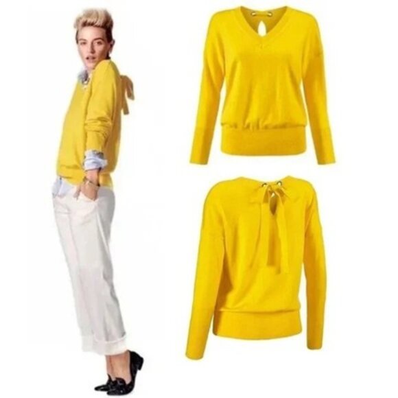 Cabi Sweater Bundle Canary Yellow & Chartreuse Fly Away Mesh Lightweight Tops L - Picture 2 of 15